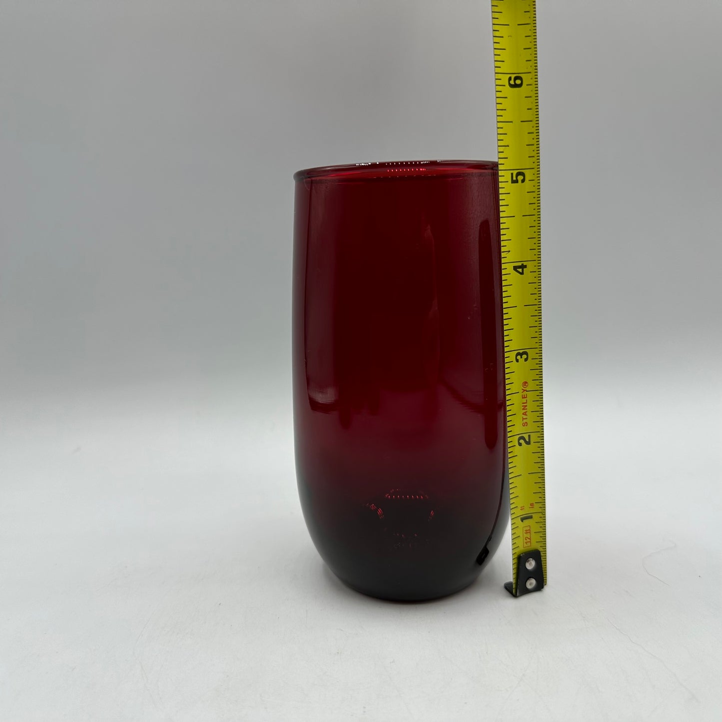 Anchor Hocking Ruby Red Roly Poly Tumbler, 5", Set of 6