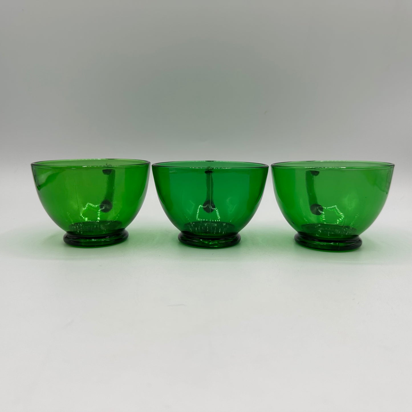 Anchor Hocking Green Punch Bowl and 10 punch cups