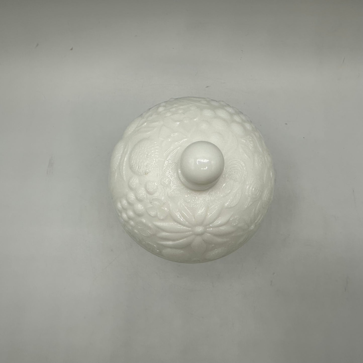 Avon Milk Glass Pedestal Candy Dish With Lid