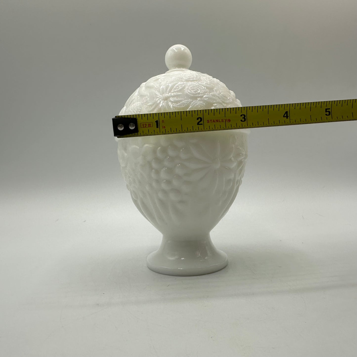 Avon Milk Glass Pedestal Candy Dish With Lid