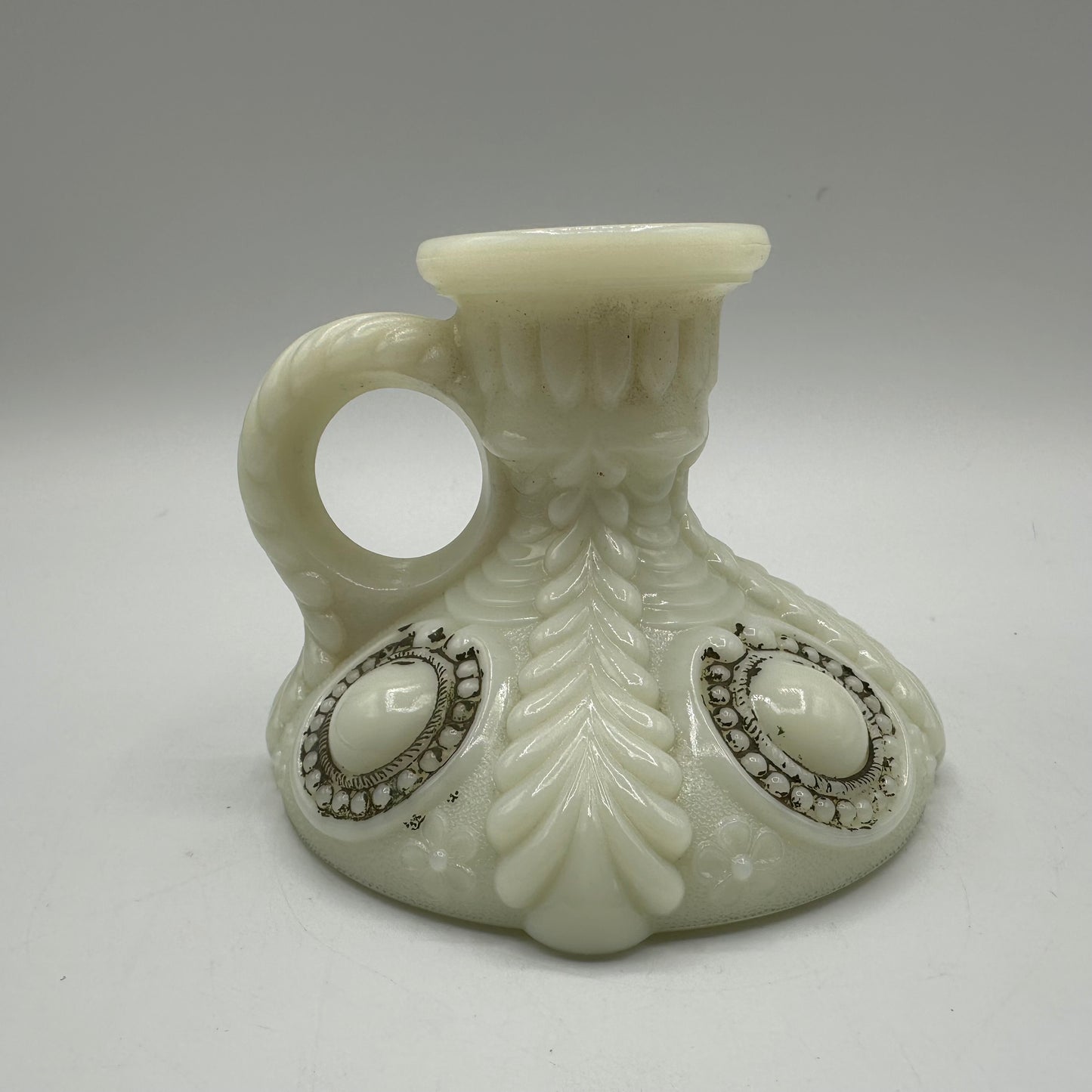 US Glass Custard Glass Candle Holder (Est. 1890's)