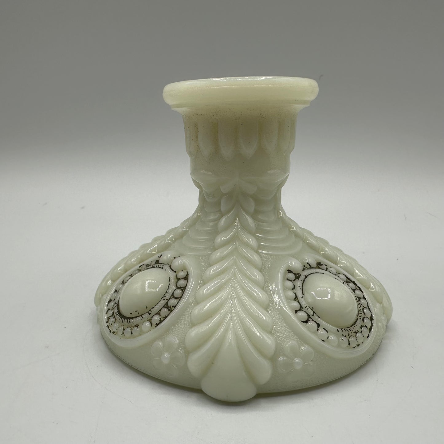 US Glass Custard Glass Candle Holder (Est. 1890's)