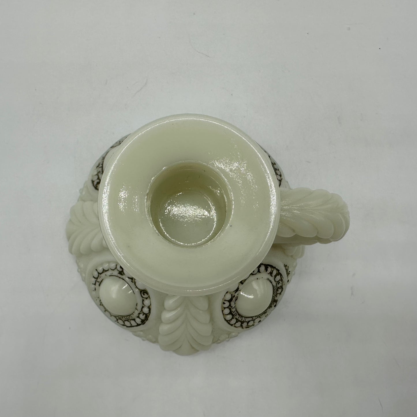 US Glass Custard Glass Candle Holder (Est. 1890's)