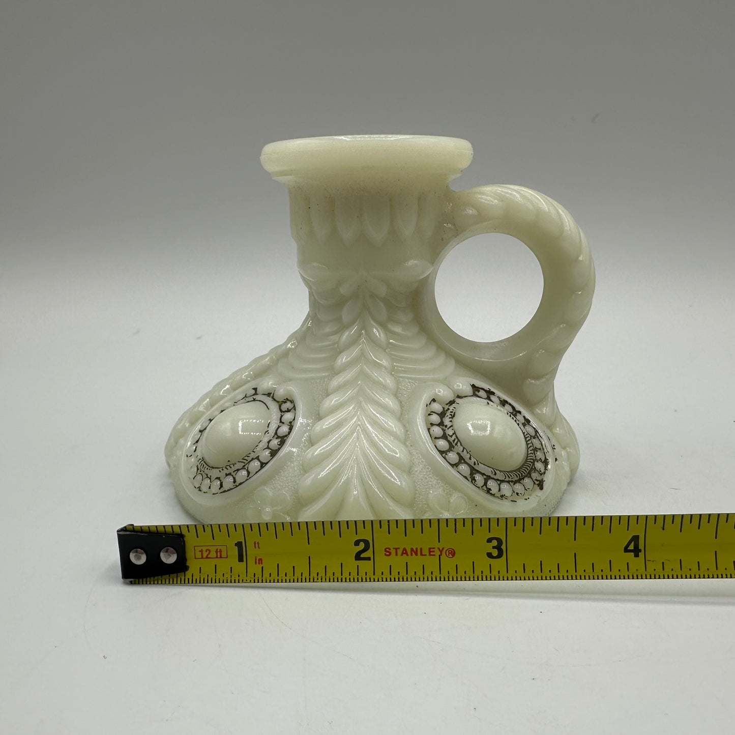 US Glass Custard Glass Candle Holder (Est. 1890's)