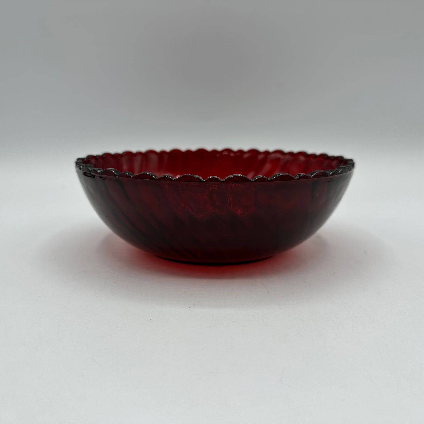 Anchor Hocking Royal Ruby Scalloped Swirl 6" Bowl