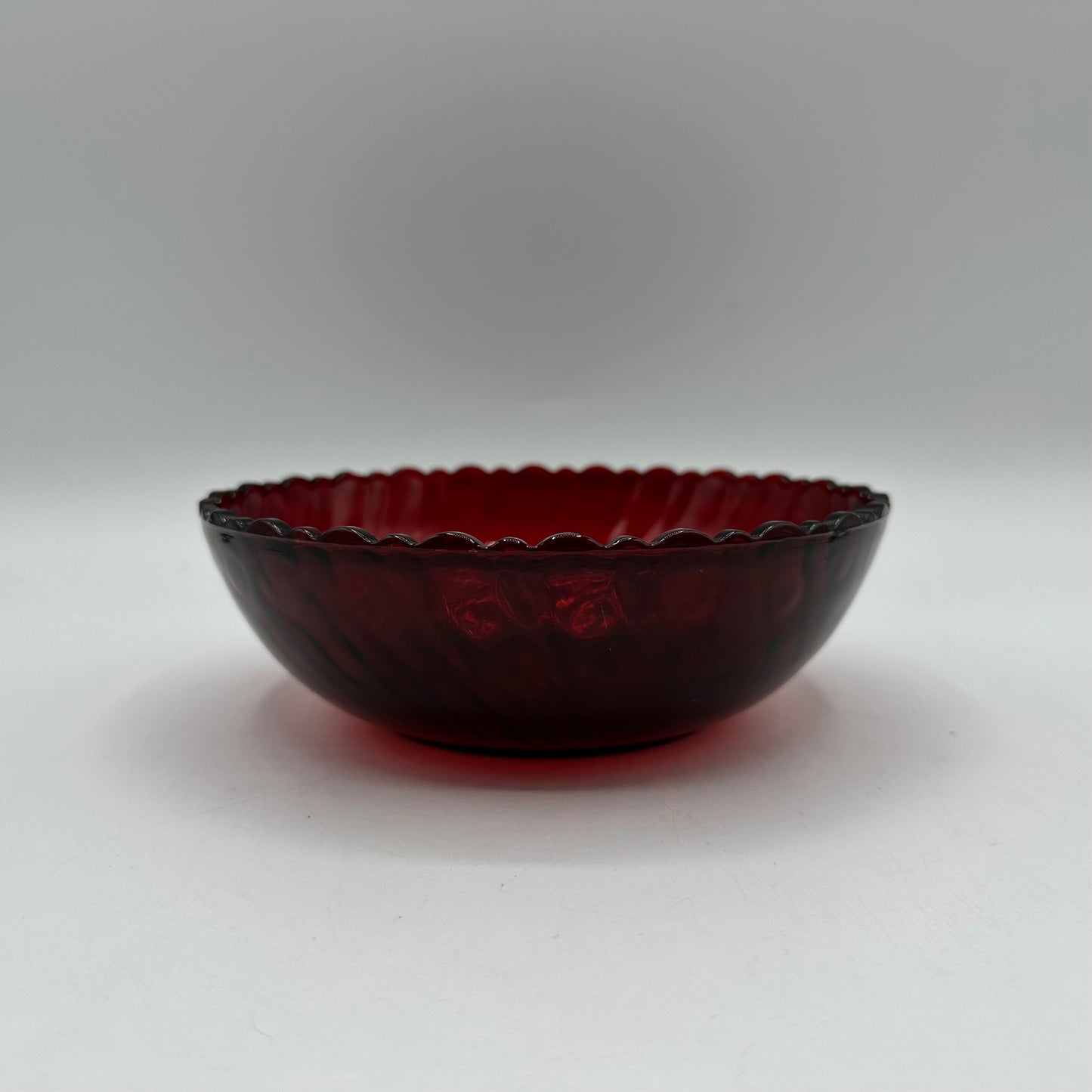 Anchor Hocking Royal Ruby Scalloped Swirl 6" Bowl