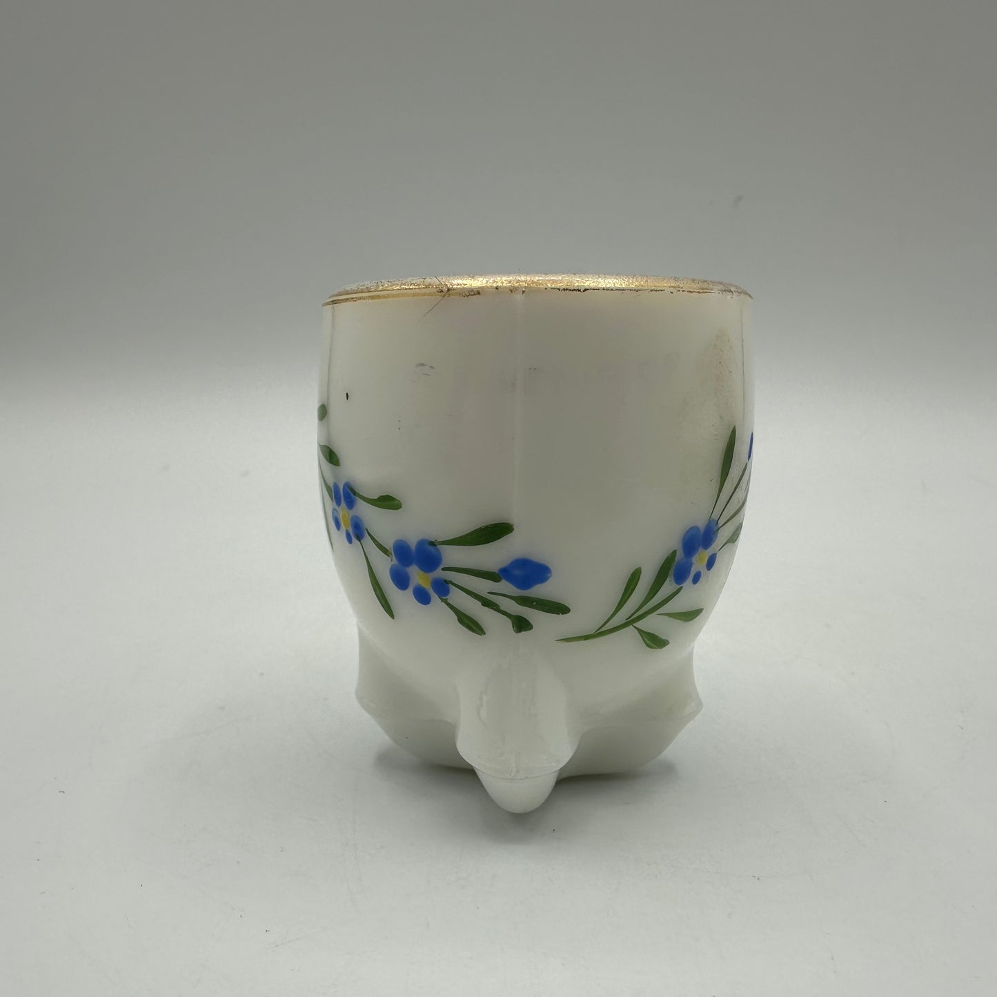 Milk Glass Decorated Pipe