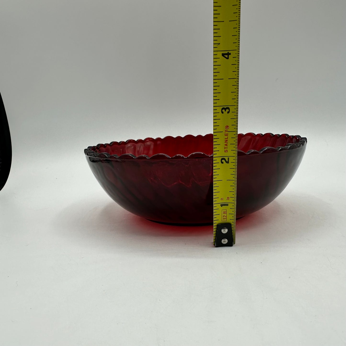 Anchor Hocking Royal Ruby Scalloped Swirl 6" Bowl