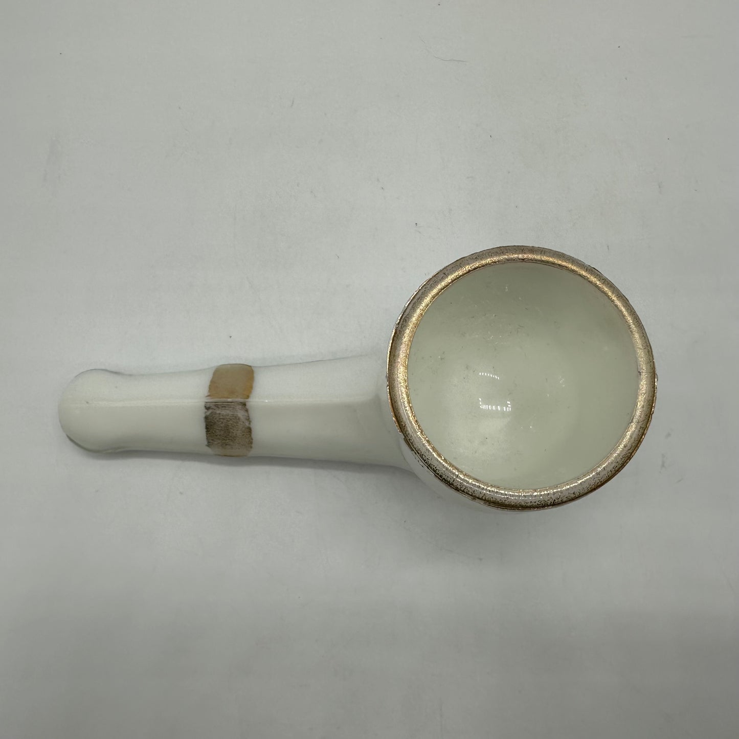 Milk Glass Decorated Pipe