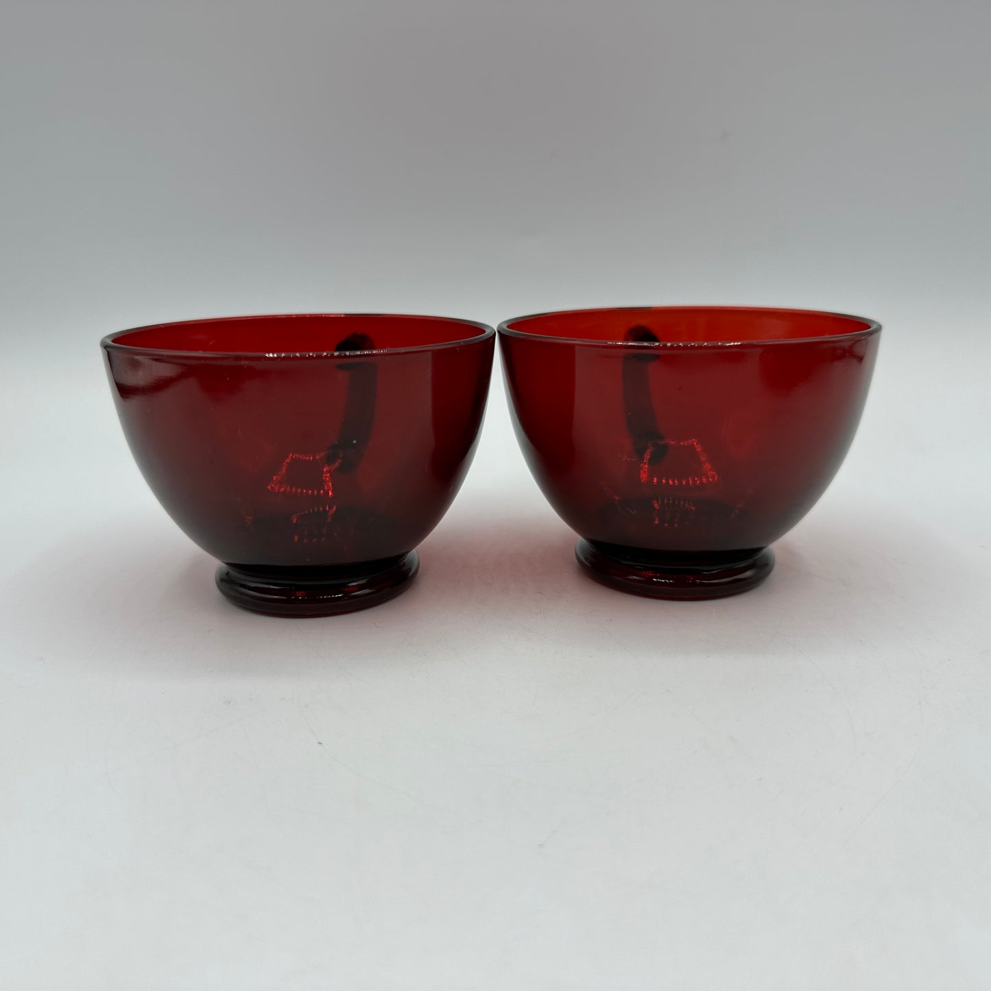 Anchor Hocking Ruby Red Cup and Saucer, Set of 2