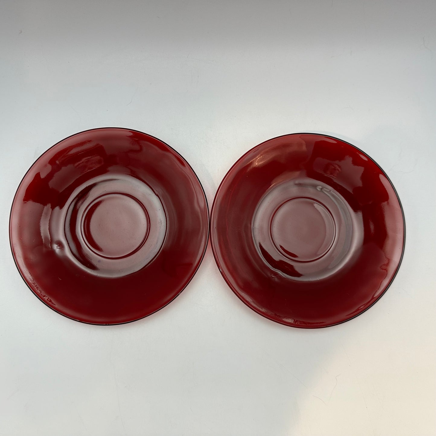 Anchor Hocking Ruby Red Cup and Saucer, Set of 2