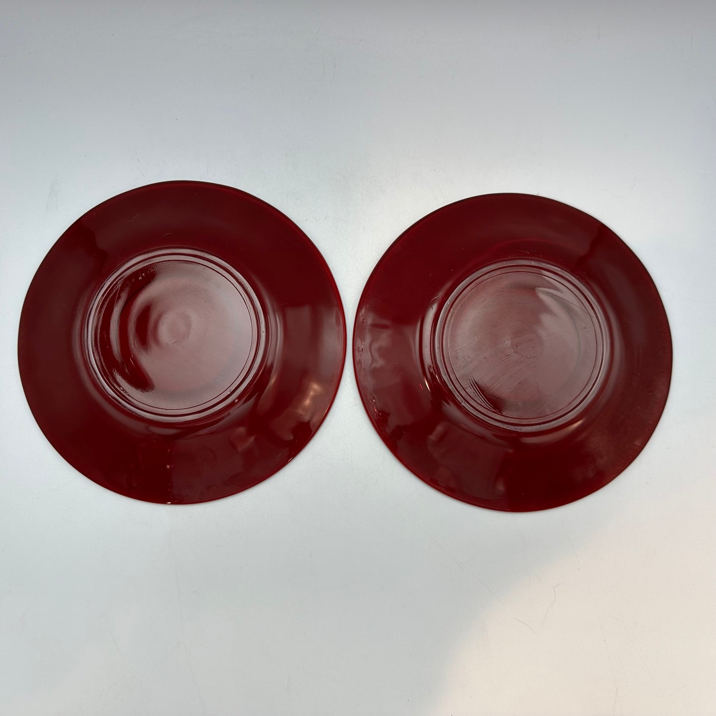 Anchor Hocking Ruby Red Cup and Saucer, Set of 2