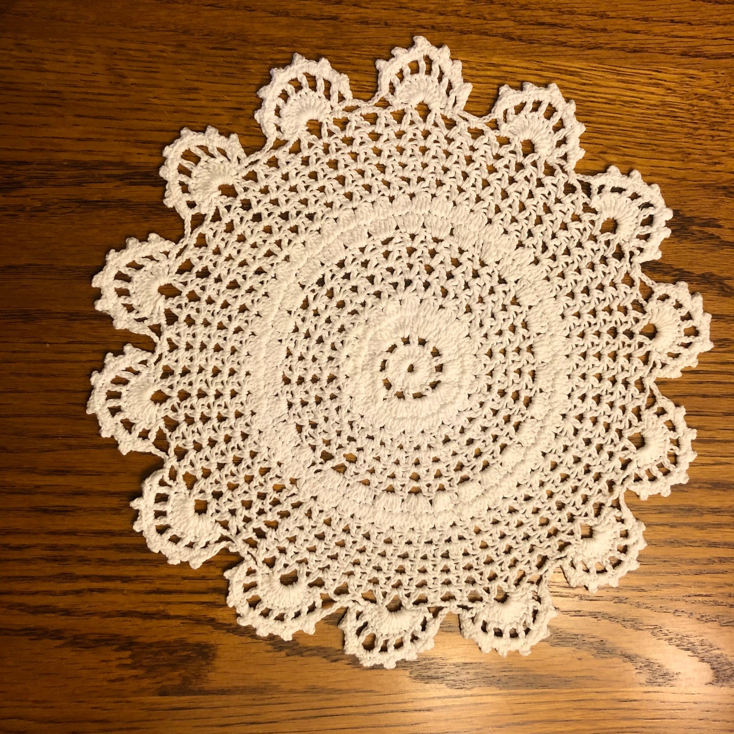 2 Vintage Handmade Crochet Doilies with Scalloped Edges- Beautiful