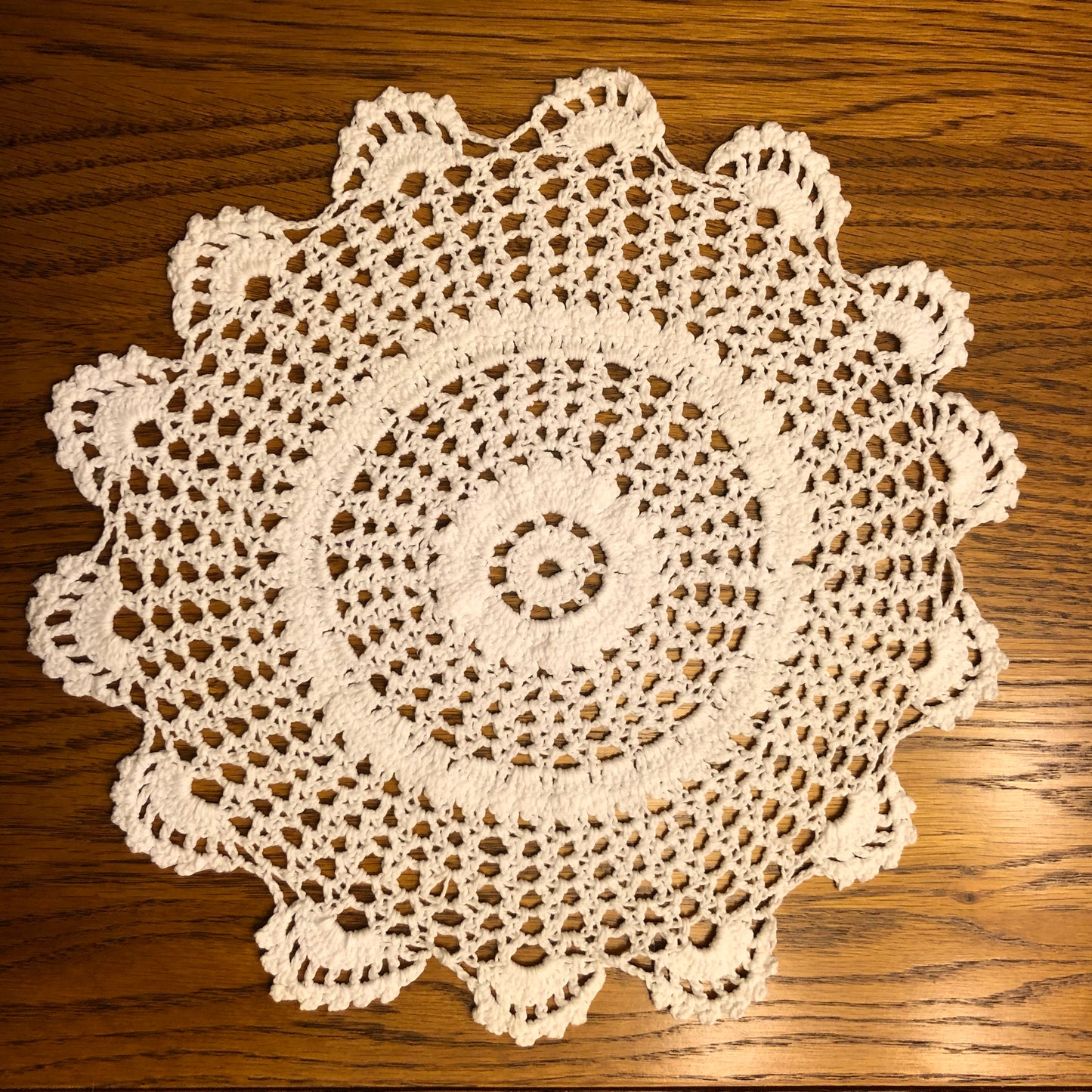 2 Vintage Handmade Crochet Doilies with Scalloped Edges- Beautiful