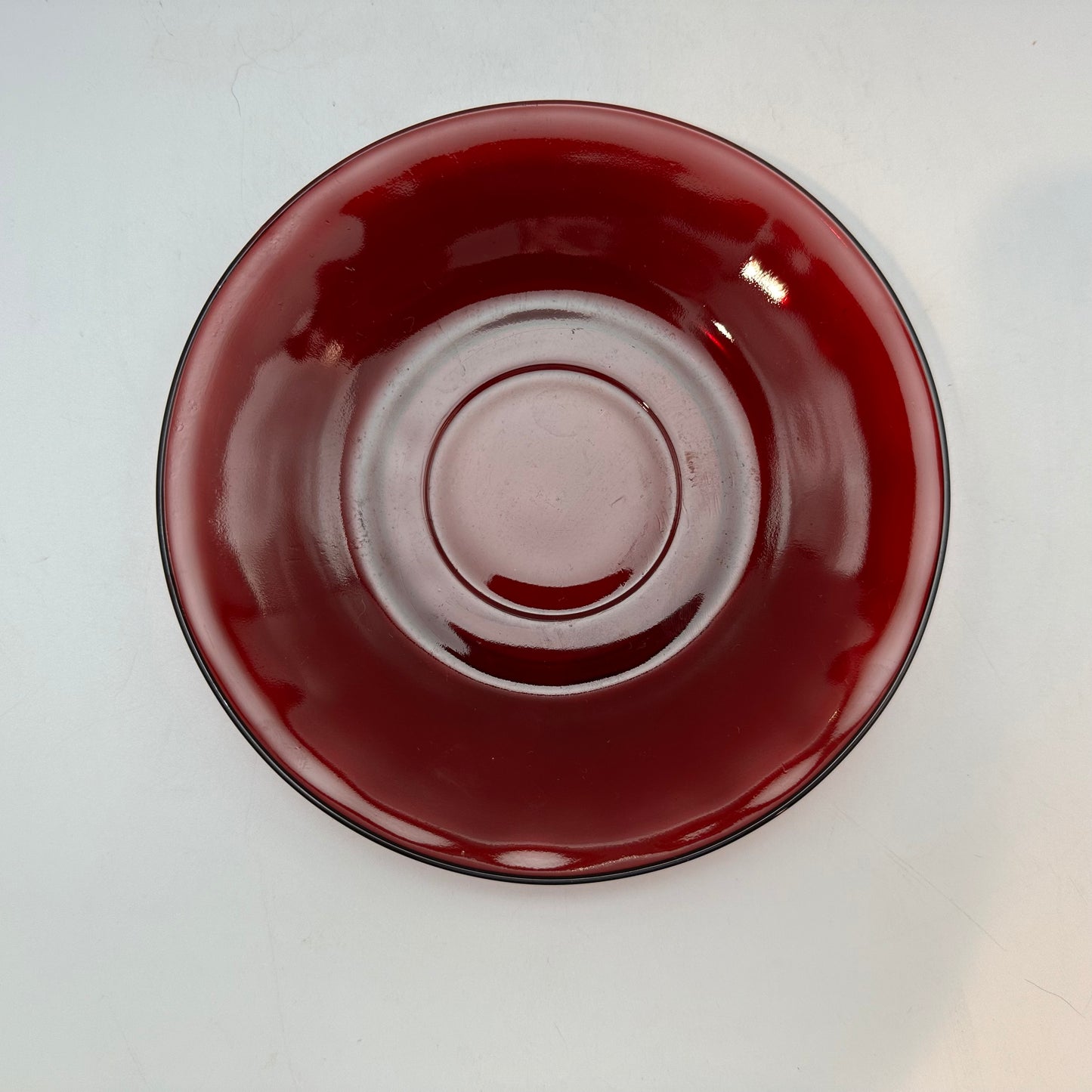 Anchor Hocking Ruby Red Cup and Saucer, Set of 2