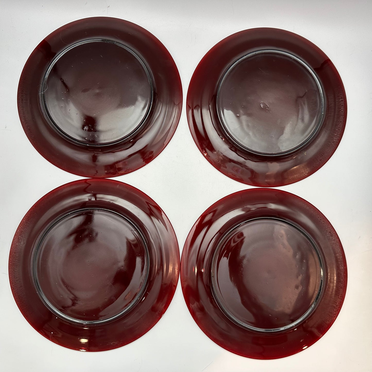 Anchor Hocking Ruby Red 8" Plate, Set of 7