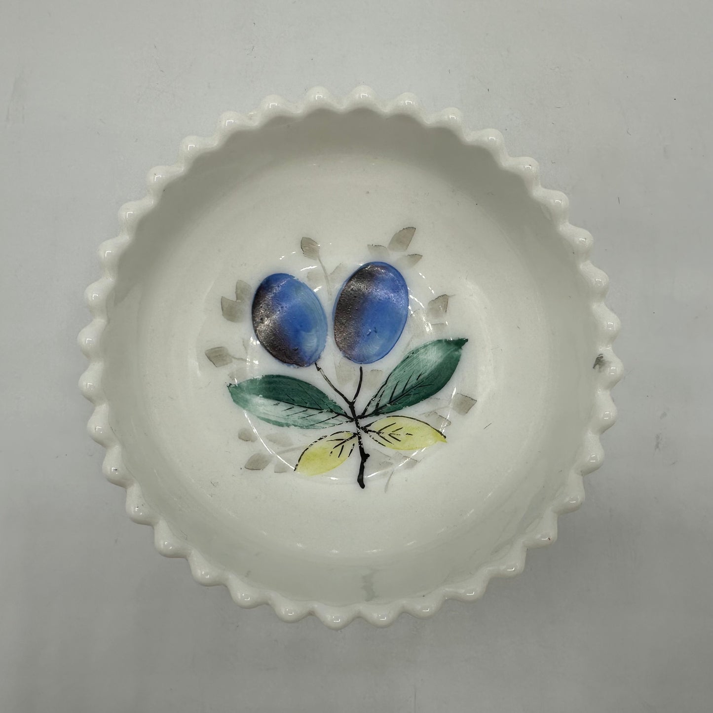 Westmoreland Milk Glass Floral Painted Dish