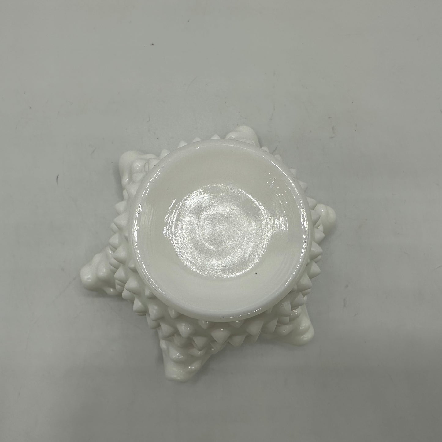 Fenton Milk Glass Hobnail Star Candy Dish