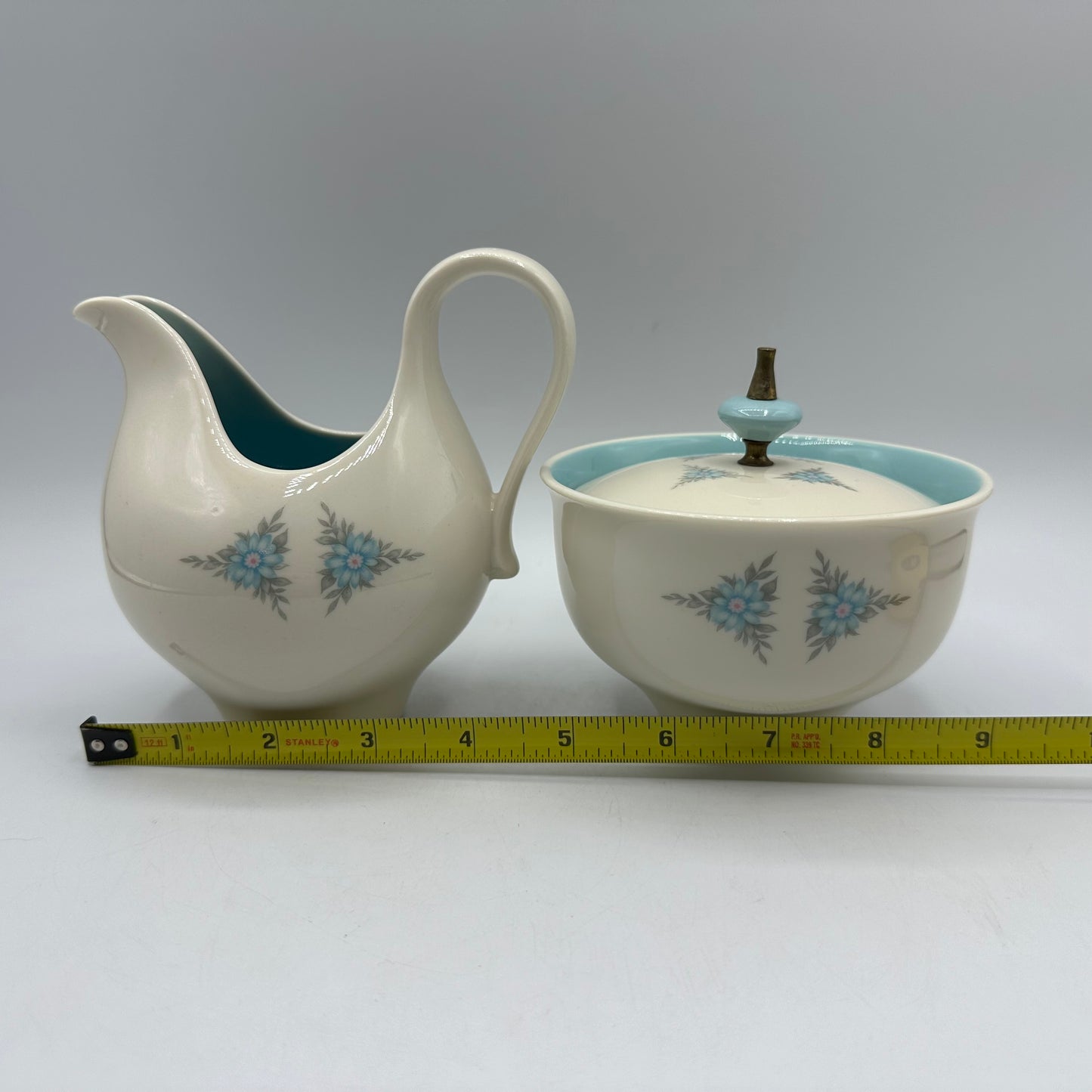 Taylorton American Fine China Creamer and Lidded Sugar Bowl, Rhapsody Pattern