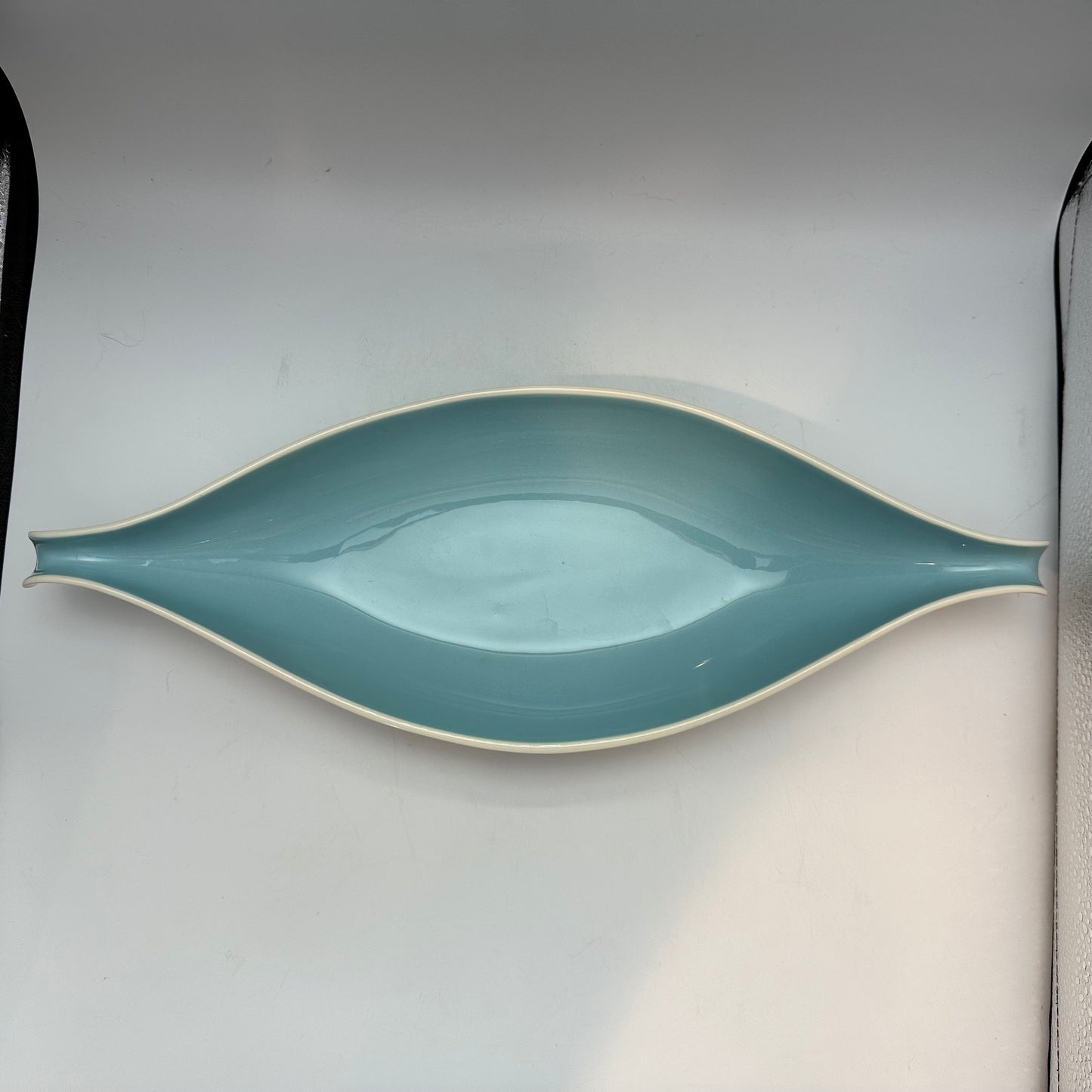 Taylorton American Fine China Turquoise Bread Tray, Gondola Shaped