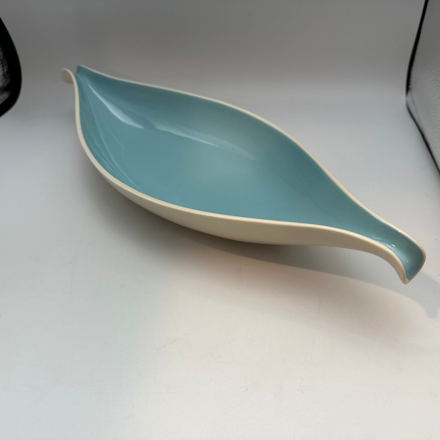 Taylorton American Fine China Turquoise Bread Tray, Gondola Shaped