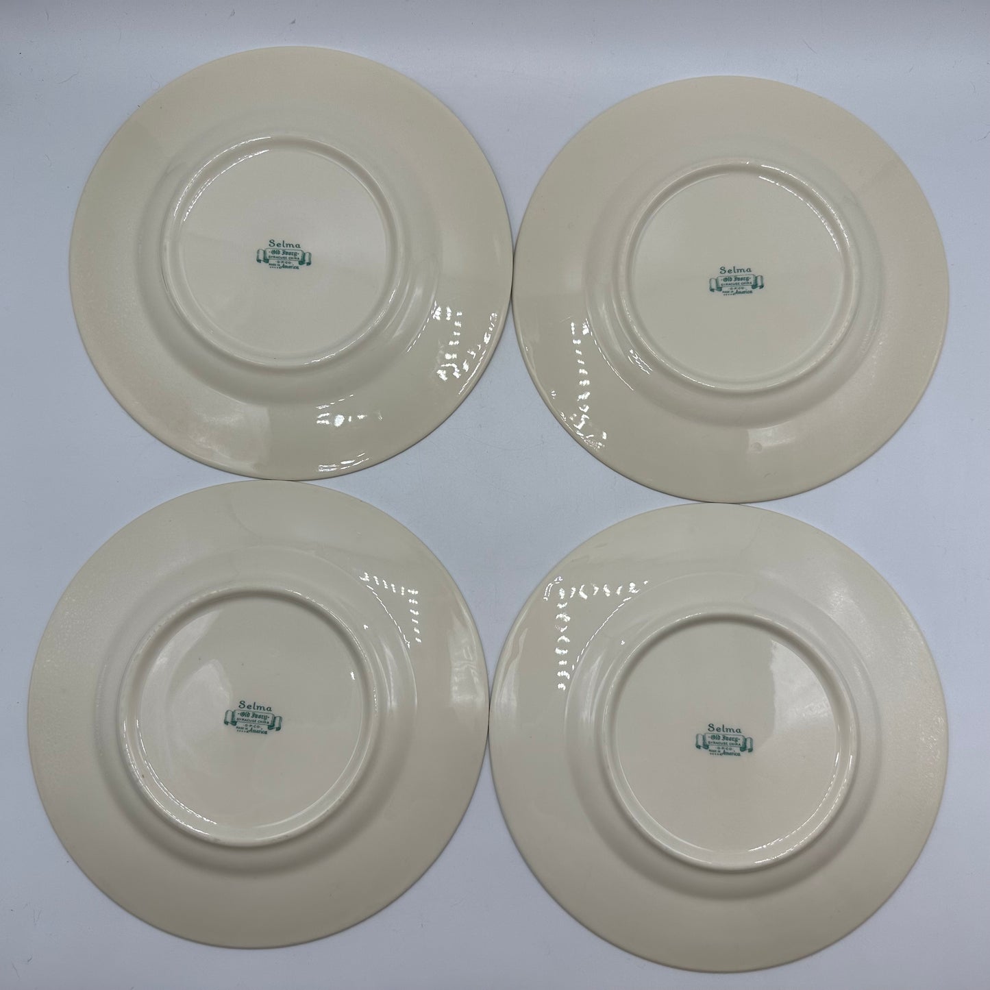 Syracuse China Selma Old Ivory Salad Plates, Set of 4