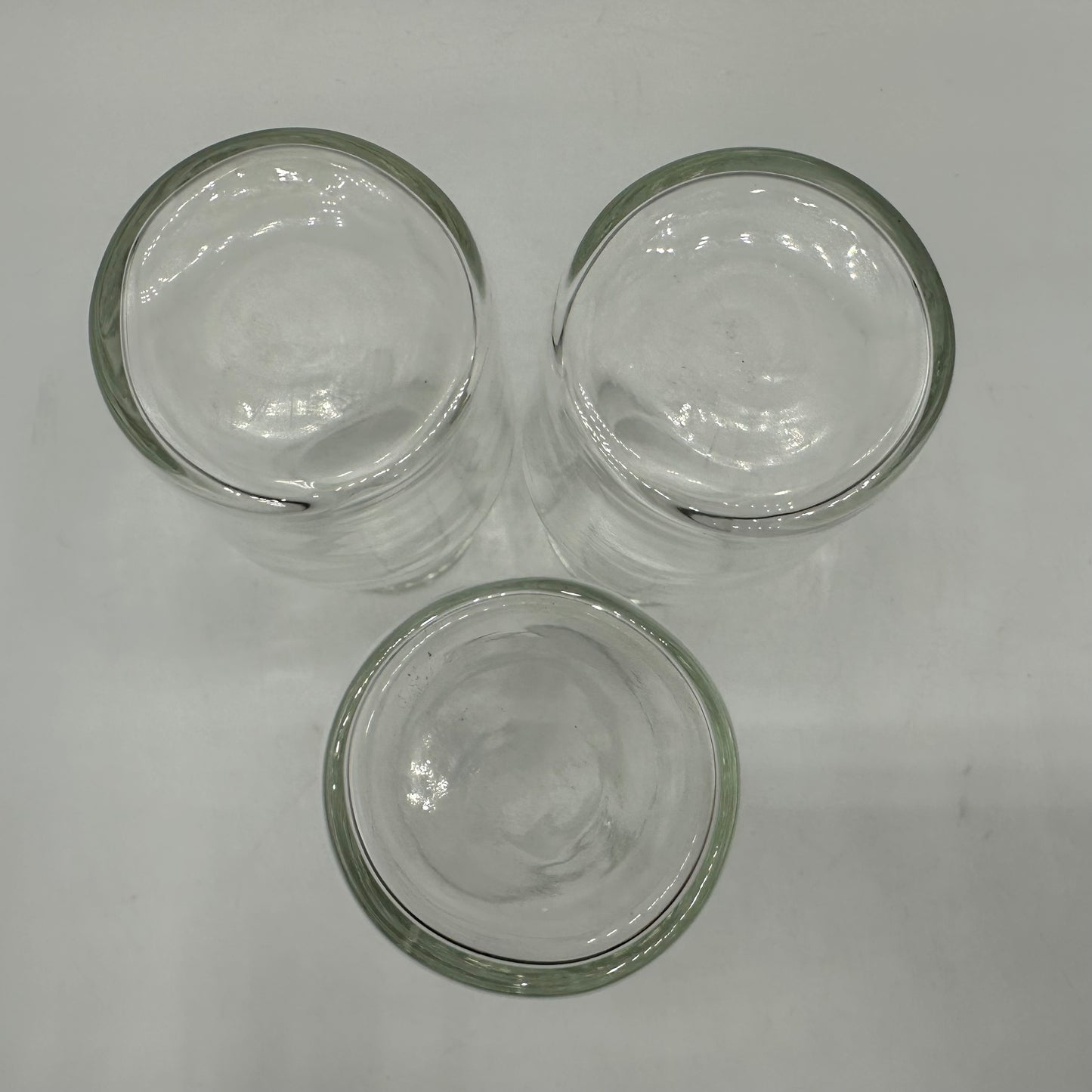 Small Clear Glass Decanters/Vases, 3.75", Set of 3