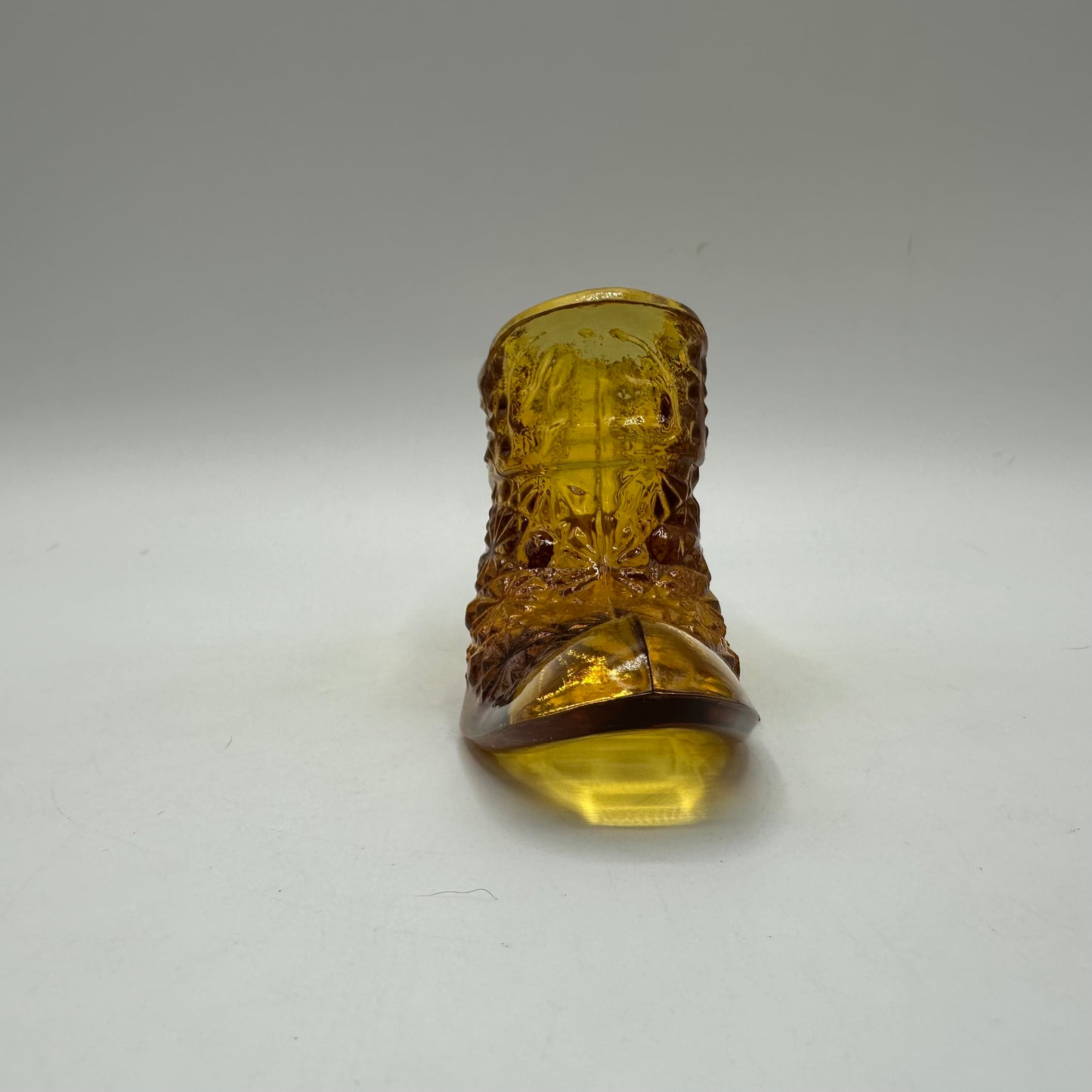 Wright Amber Glass Slipper, Daisy and Button, 1970's