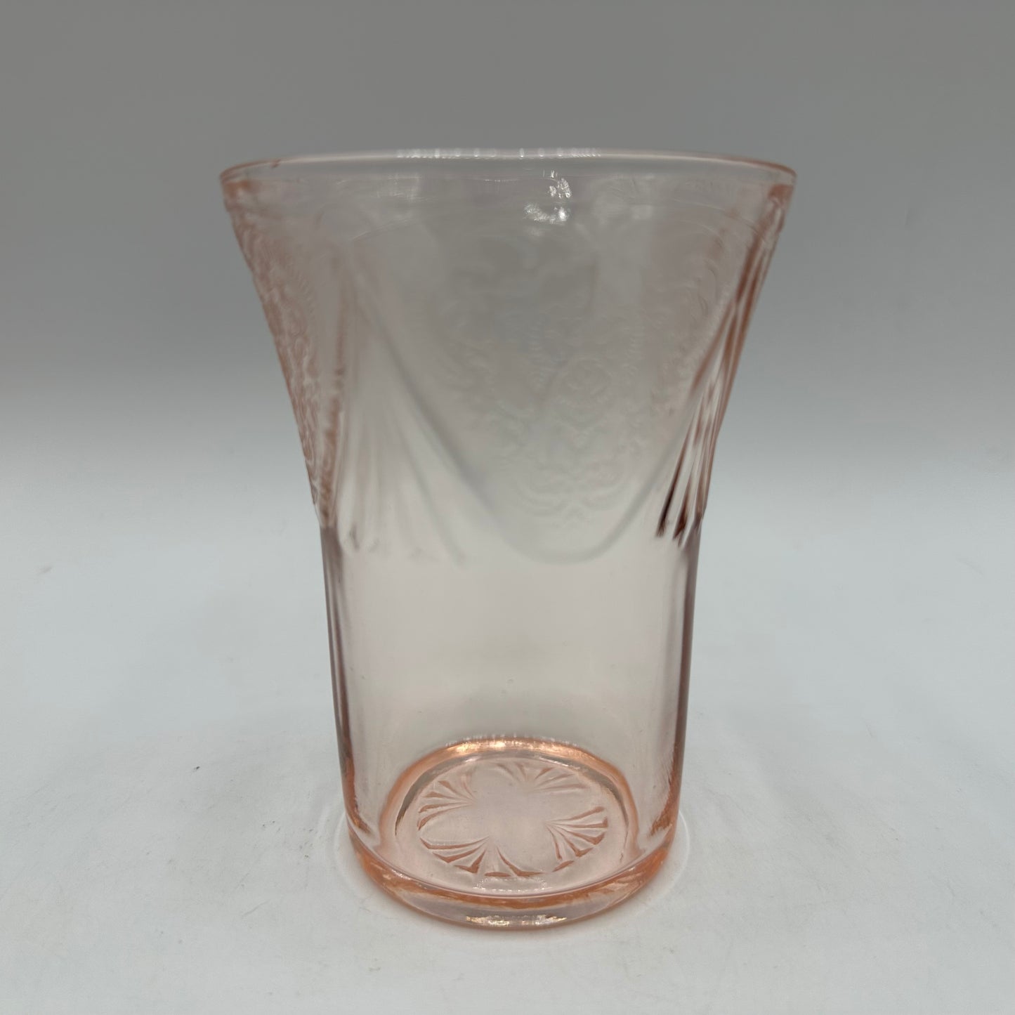 Hazel-Atlas Pink Royal Lace 9oz Flat Tumbler, Set of 6