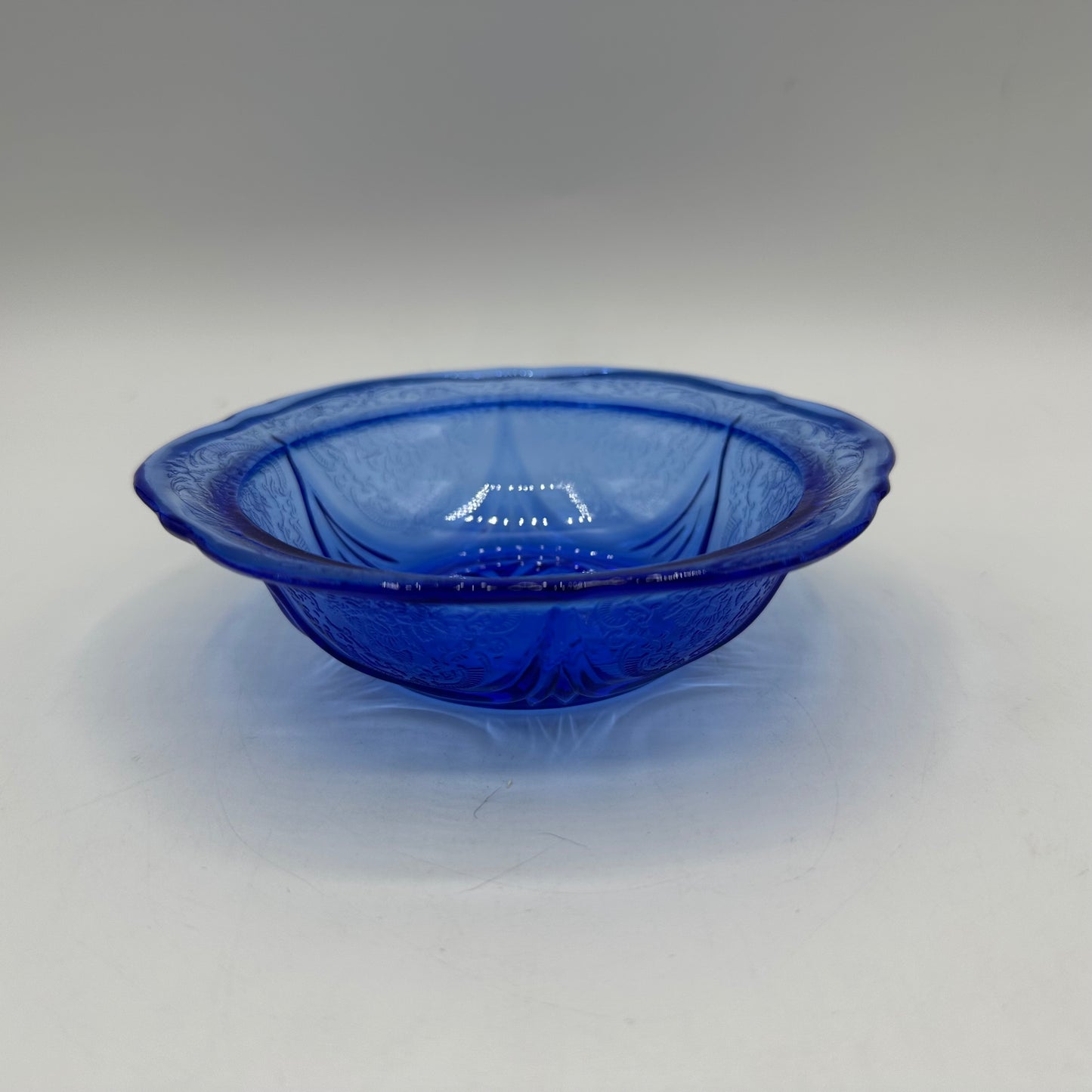 Hazel-Atlas Royal Lace 5" Small Fruit Dessert Bowl, Cobalt Blue