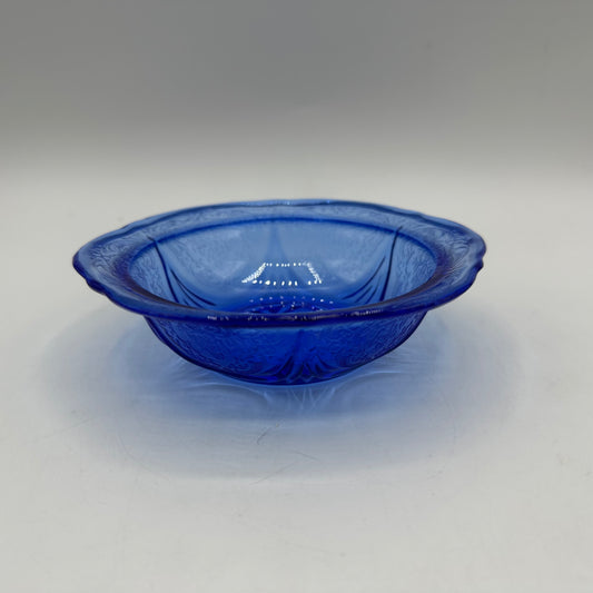 Hazel-Atlas Royal Lace 5" Small Fruit Dessert Bowl, Cobalt Blue