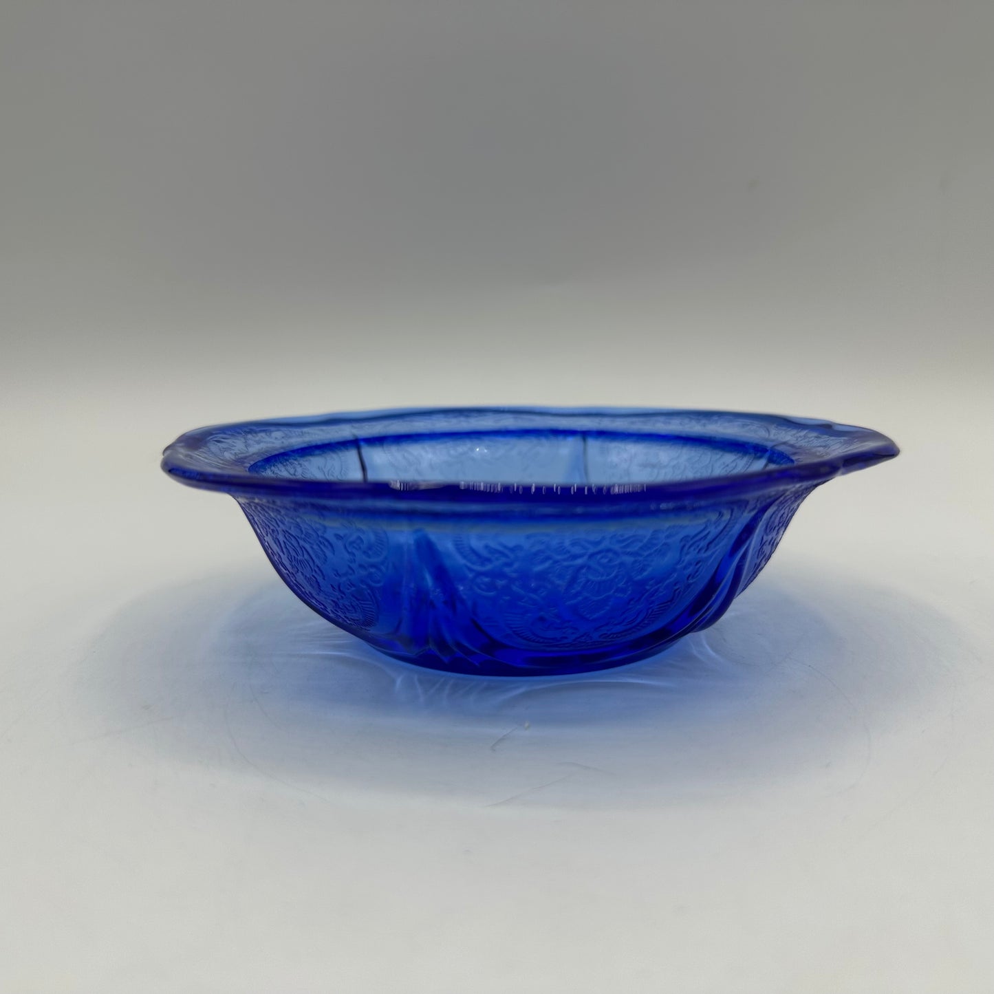 Hazel-Atlas Royal Lace 5" Small Fruit Dessert Bowl, Cobalt Blue