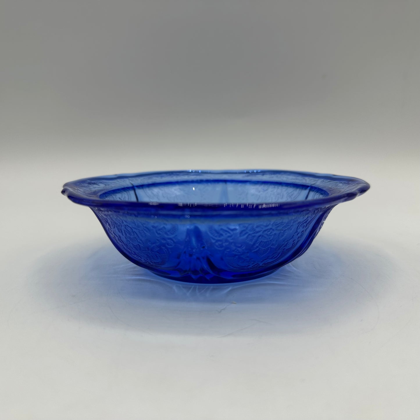 Hazel-Atlas Royal Lace 5" Small Fruit Dessert Bowl, Cobalt Blue
