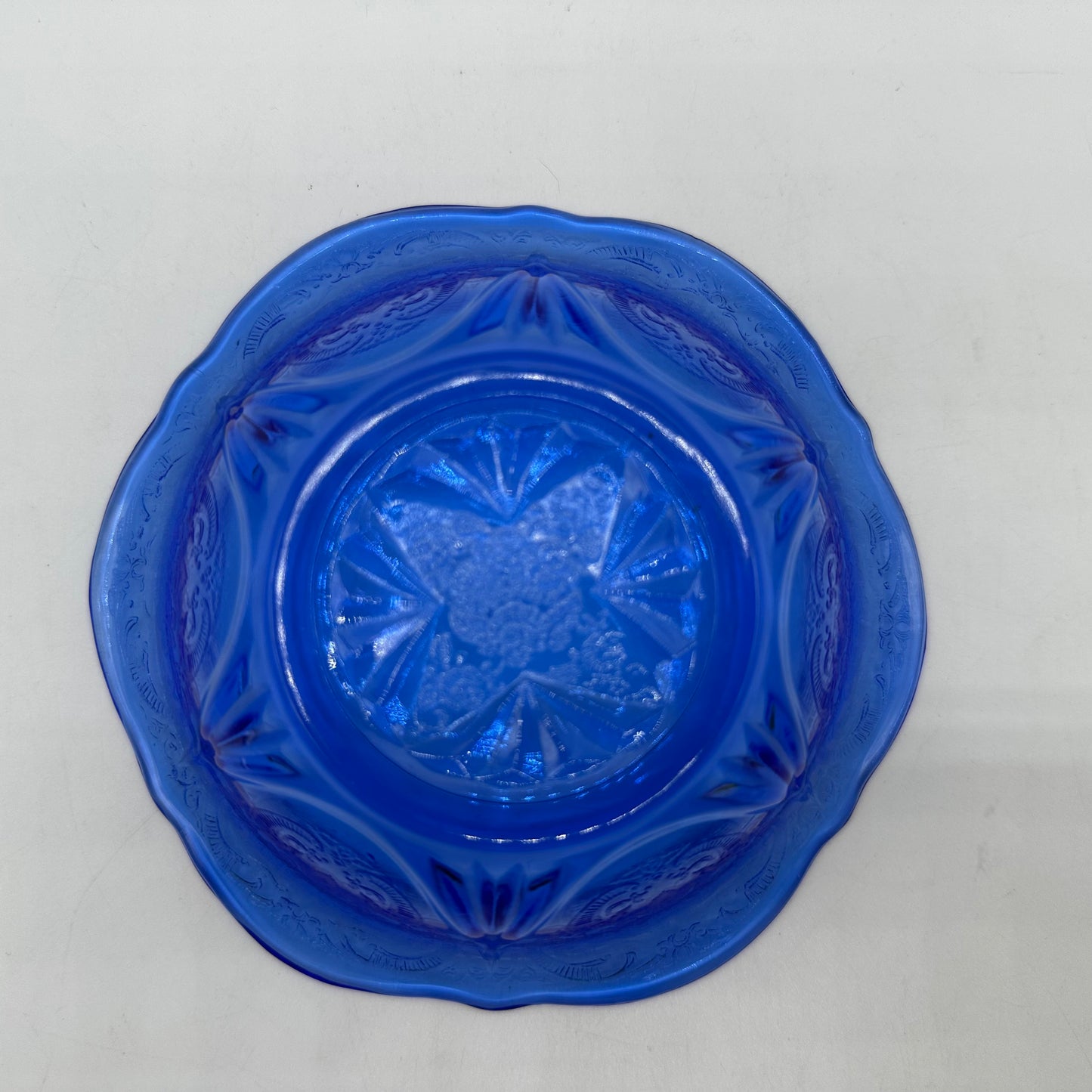 Hazel-Atlas Royal Lace 5" Small Fruit Dessert Bowl, Cobalt Blue