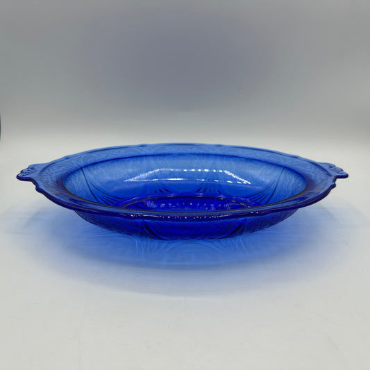 Hazel-Atlas Royal Lace 11" Oval Vegetable Bowl, Cobalt Blue