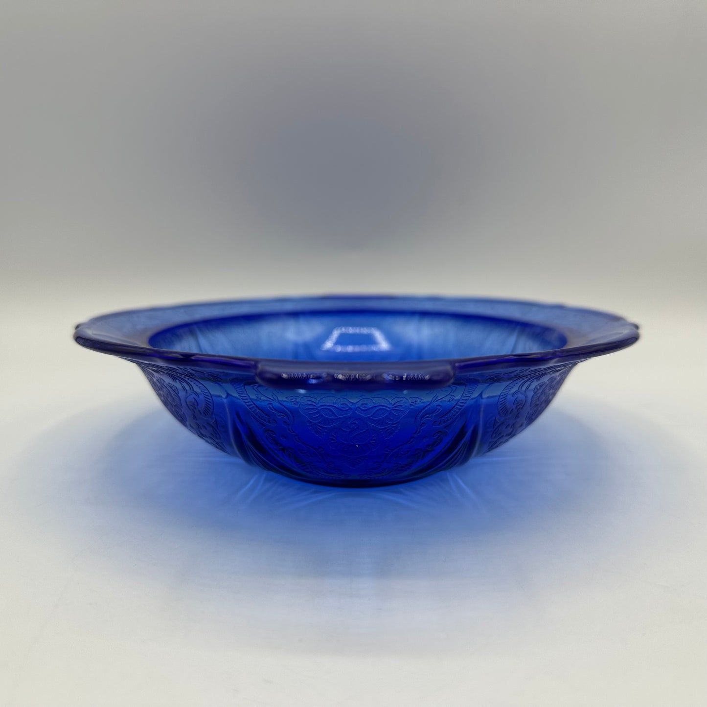 Hazel-Atlas Royal Lace 11" Oval Vegetable Bowl, Cobalt Blue