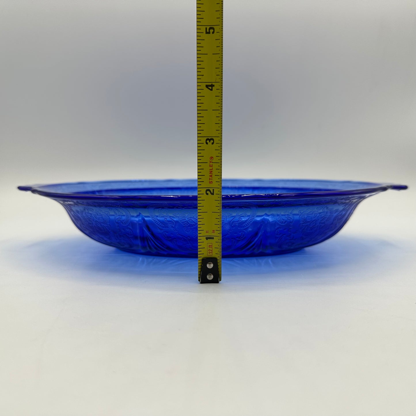 Hazel-Atlas Royal Lace 11" Oval Vegetable Bowl, Cobalt Blue