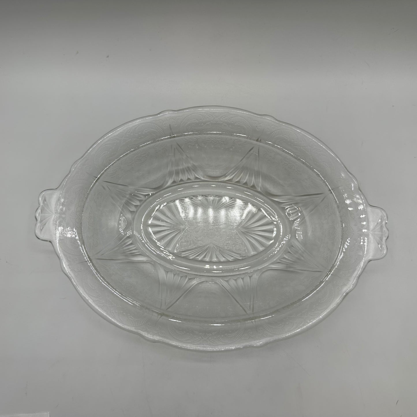 Hazel-Atlas Royal Lace 11" Oval Vegetable Bowl, Clear