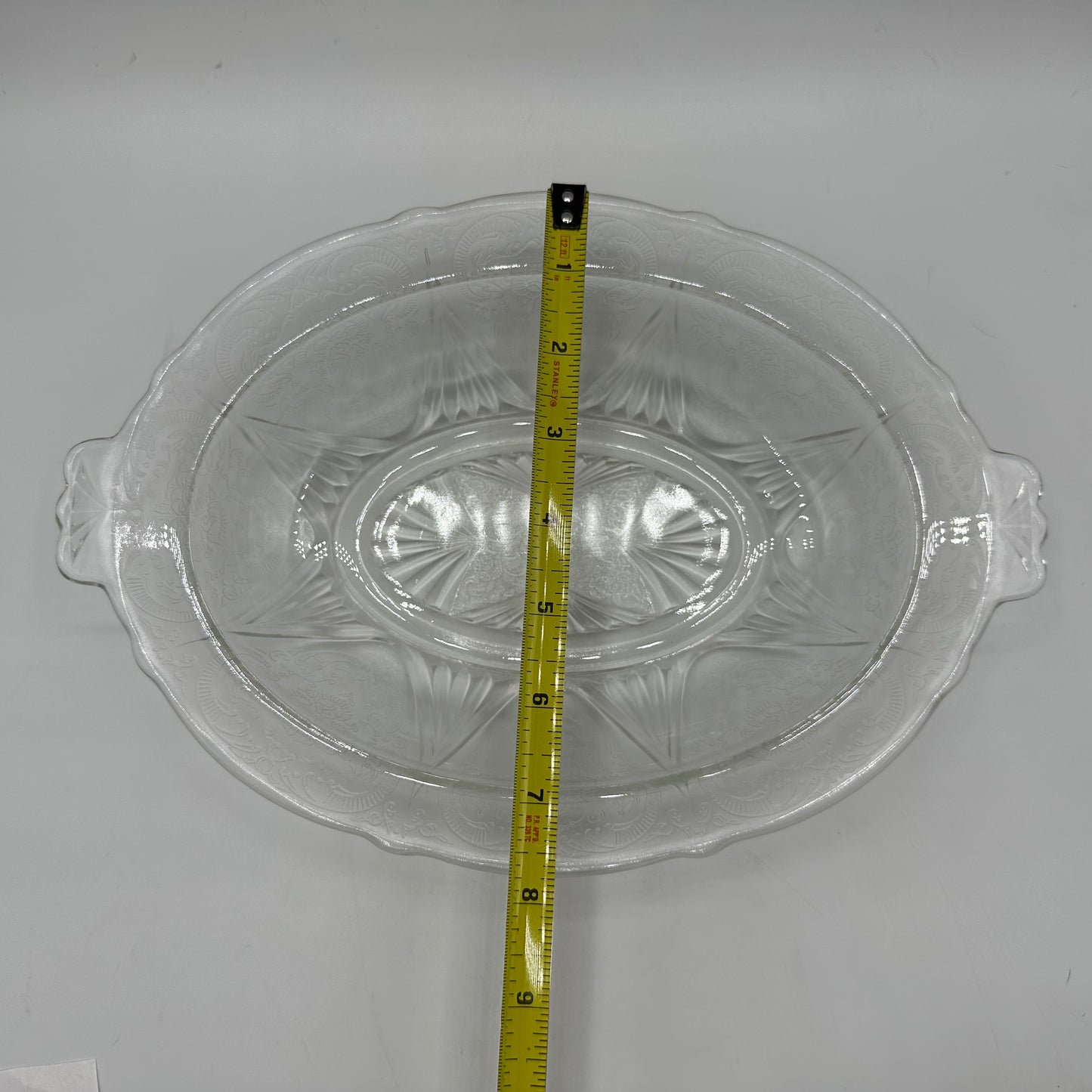 Hazel-Atlas Royal Lace 11" Oval Vegetable Bowl, Clear
