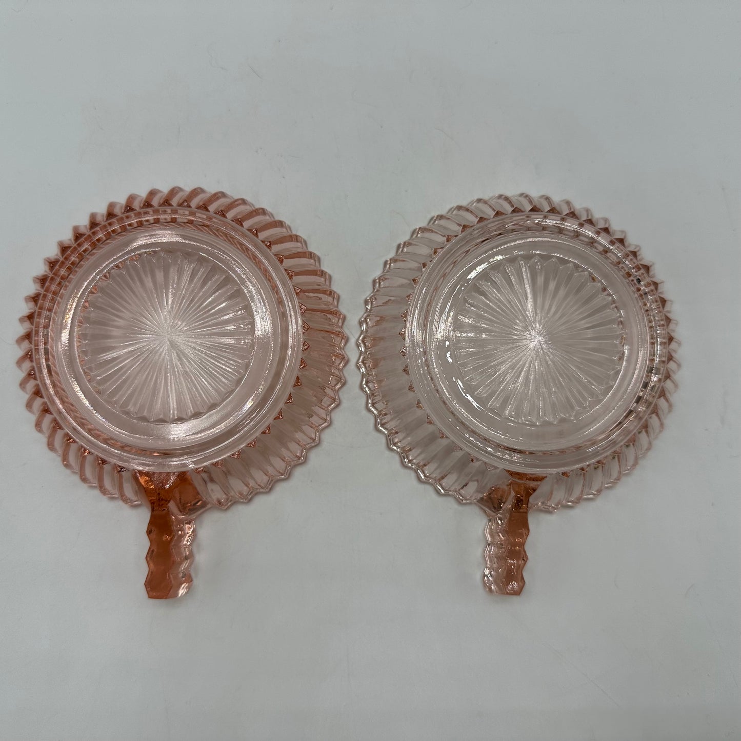 Anchor Hocking Queen Mary Small Fruit/Dessert Bowl with Handle, Pink, Set of 2