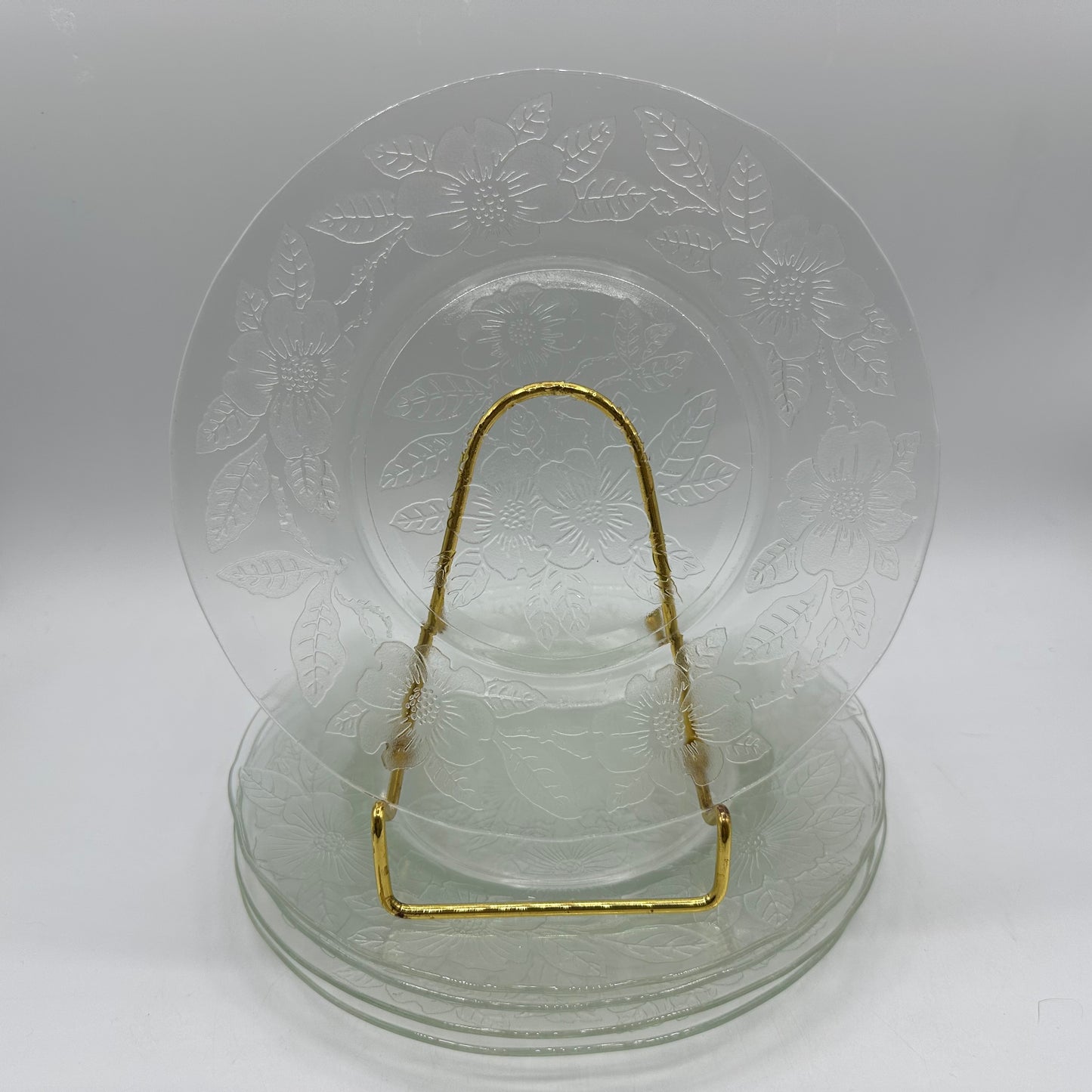MacBeth-Evans Dogwood 8" Luncheon Plate, Clear, Set of 5
