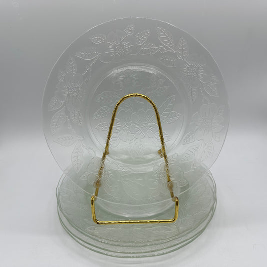 MacBeth-Evans Dogwood 8" Luncheon Plate, Clear, Set of 5