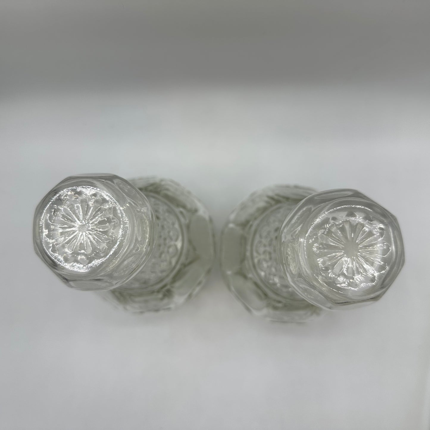 Princess House Glass Decanter Heritage Crown and Grapes, Set of 2