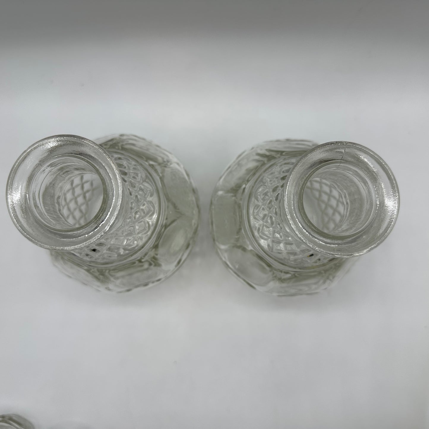 Princess House Glass Decanter Heritage Crown and Grapes, Set of 2