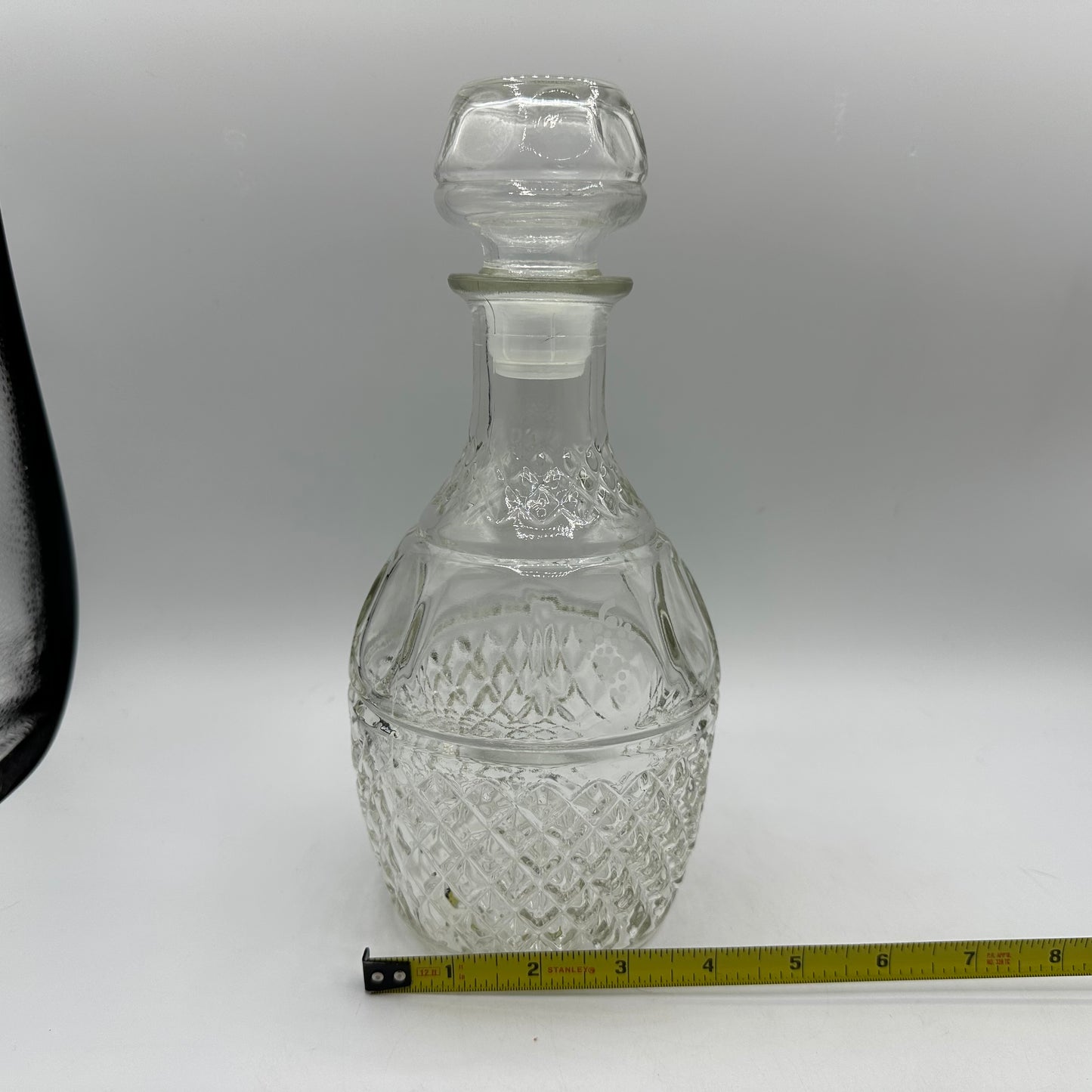 Princess House Glass Decanter Heritage Crown and Grapes, Set of 2