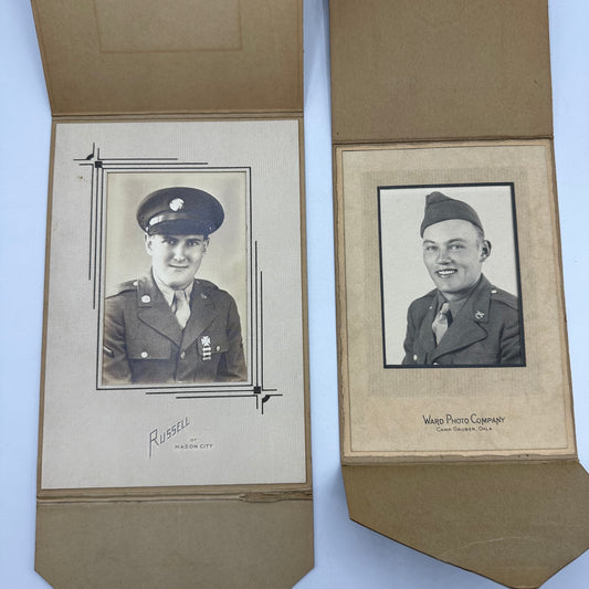 WWII US Army Studio Portrait, Lot of 2