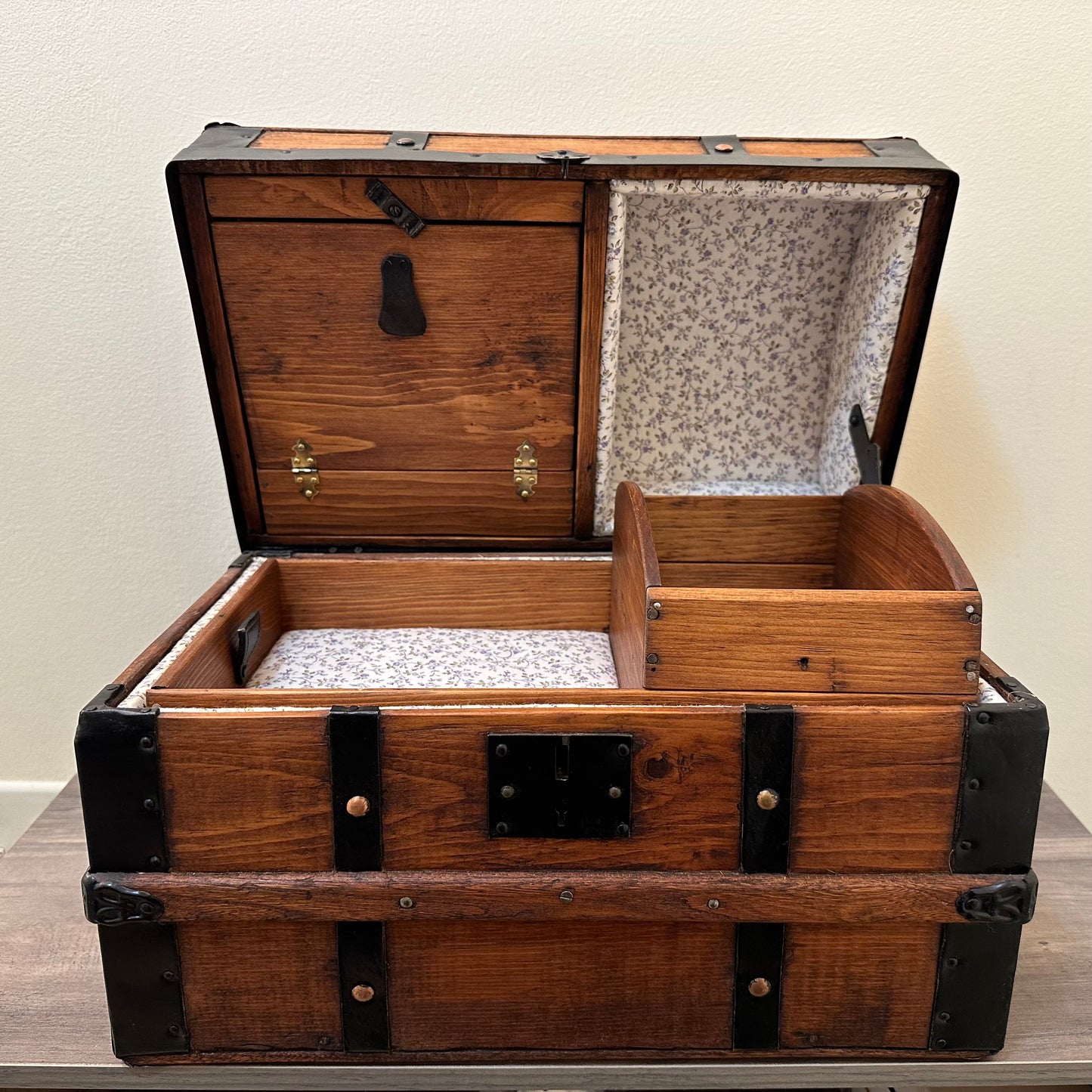 Antique Dome Steamer Doll Trunk with Insert