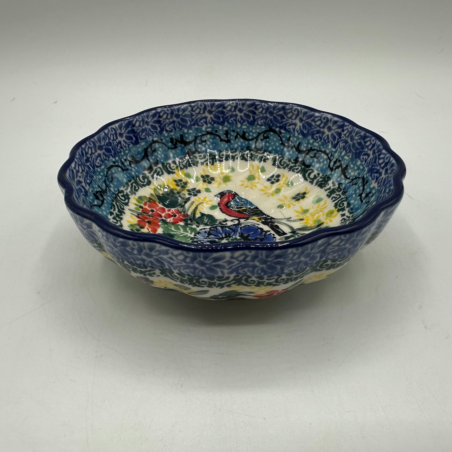 Ceramika Artystyczna 5" Scalloped Fluted Bowl, Morning Song