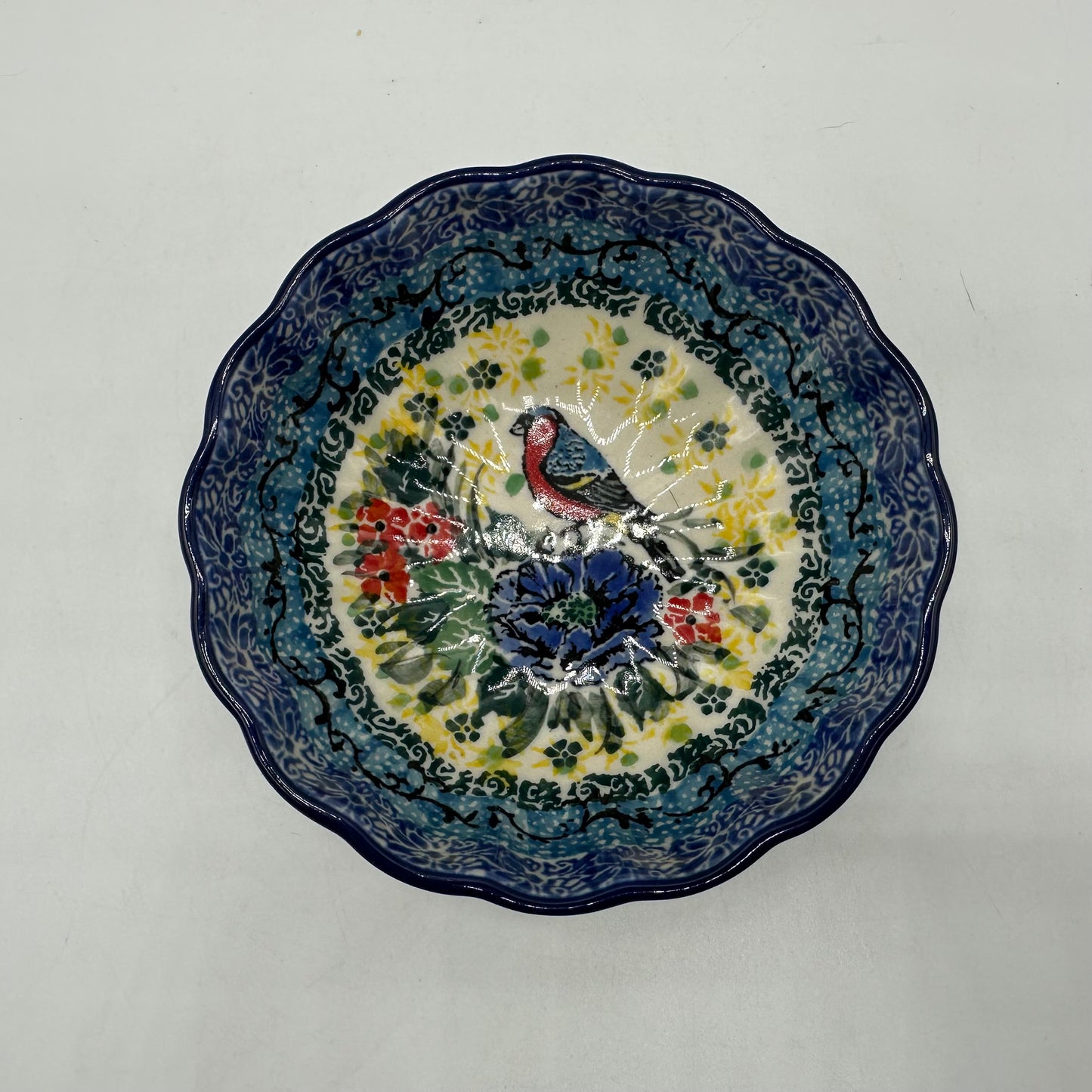Ceramika Artystyczna 5" Scalloped Fluted Bowl, Morning Song