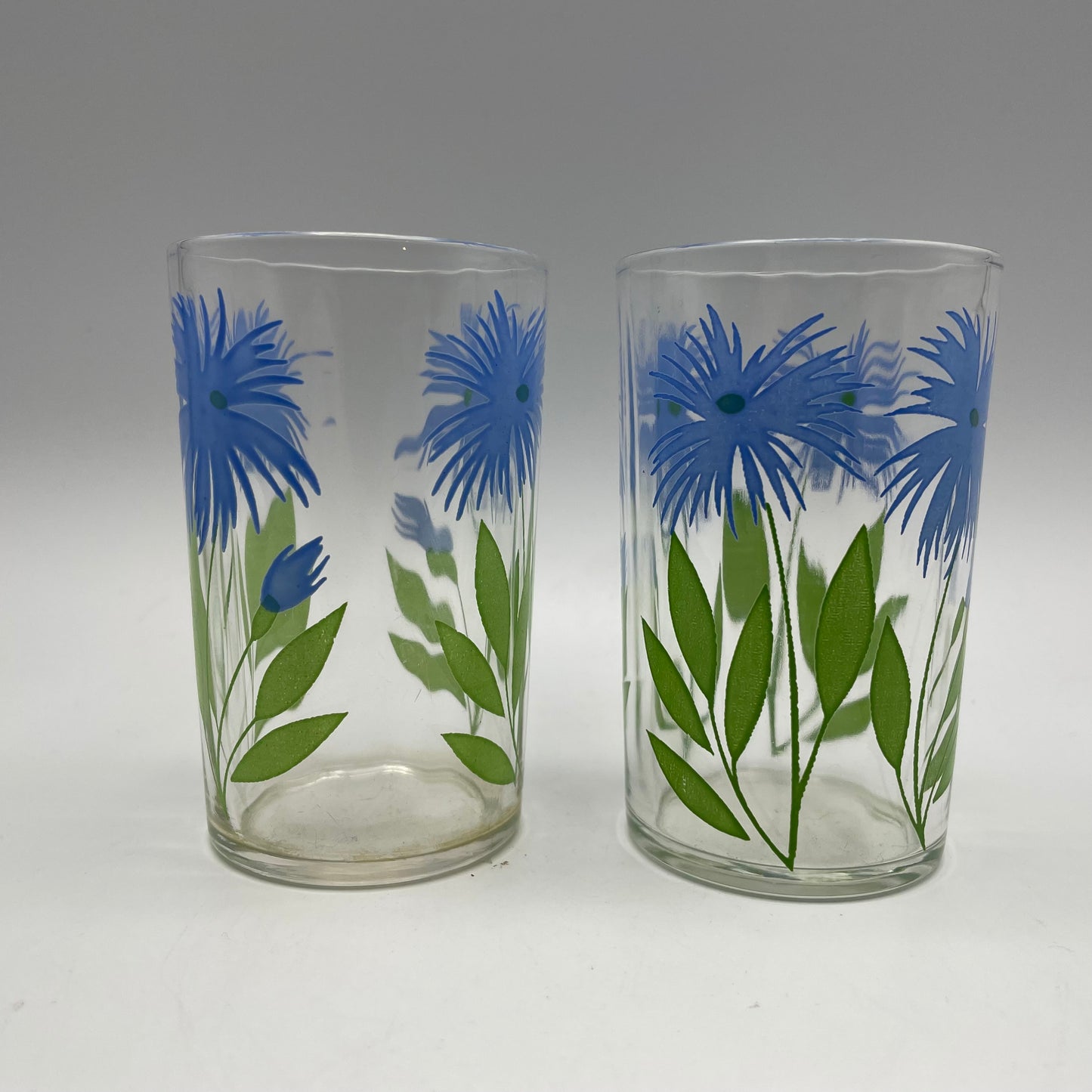 2 Swanky Swig Cornflower Pattern Glasses